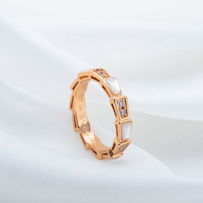 [Amore Jewelry]SERPENTI RING PINK GOLD DIAMOND MOP 3MM