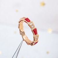 [Amore Jewelry]SERPENTI RING PINK GOLD CARNELIAN DIAMOND 3MM