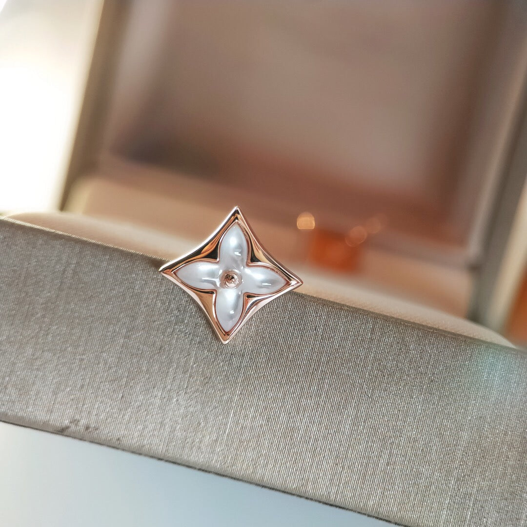[Amore Jewelry]STAR MOP PINK GOLD EARRINGS