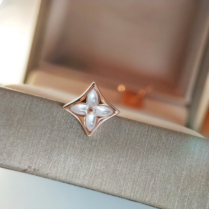 [Amore Jewelry]STAR MOP PINK GOLD EARRINGS