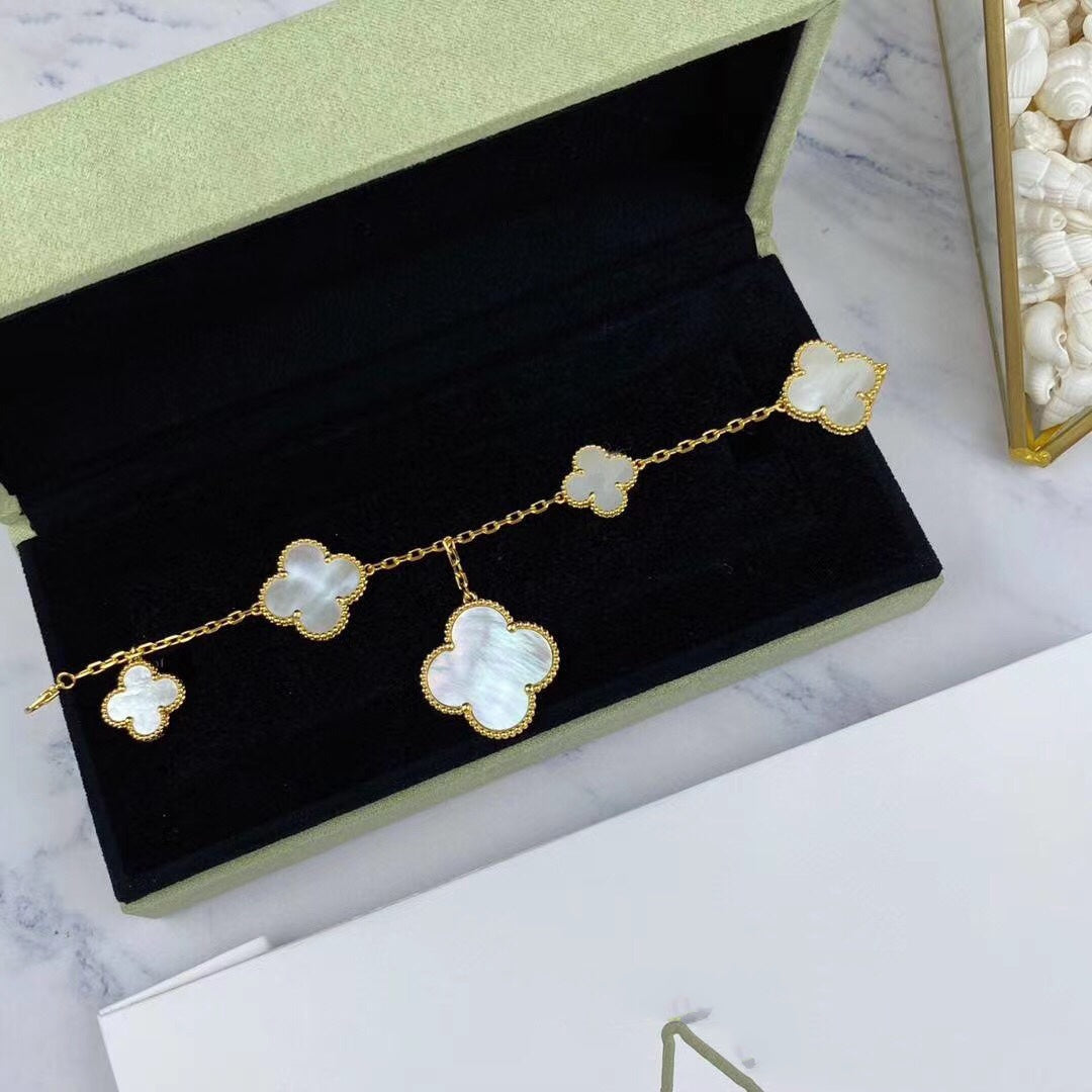 [Amore Jewelry]MAGIC CLOVER MOP GOLD BRACELET 5 MOTIFS
