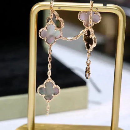 [Amore Jewelry]CLOVER 5 MOTIF GRAY MOP  BRACELET