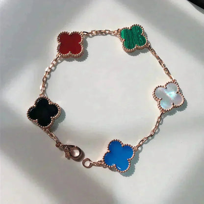 [Amore Jewelry]CLOVER 5 MOTIFS MULTICOLOR  BRACELET