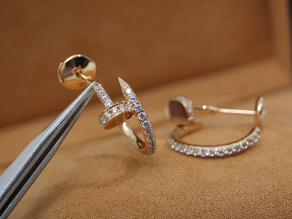 [Amore Jewelry]JUSTE EARRINGS 12.75MM PINK GOLD DIAMOND