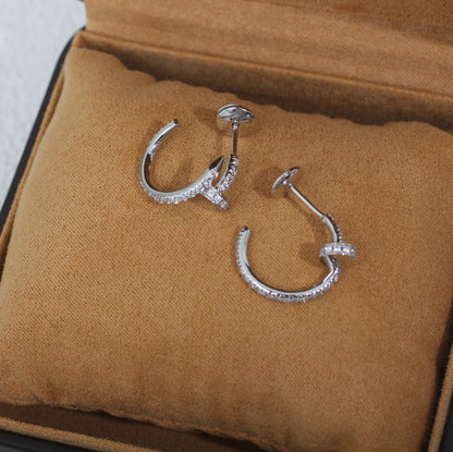[Amore Jewelry]JUSTE EARRINGS 12.75MM SILVER DIAMOND