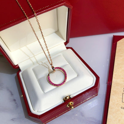 [Amore Jewelry]JUSTE NECKLACE RED FULL DIAMONDS