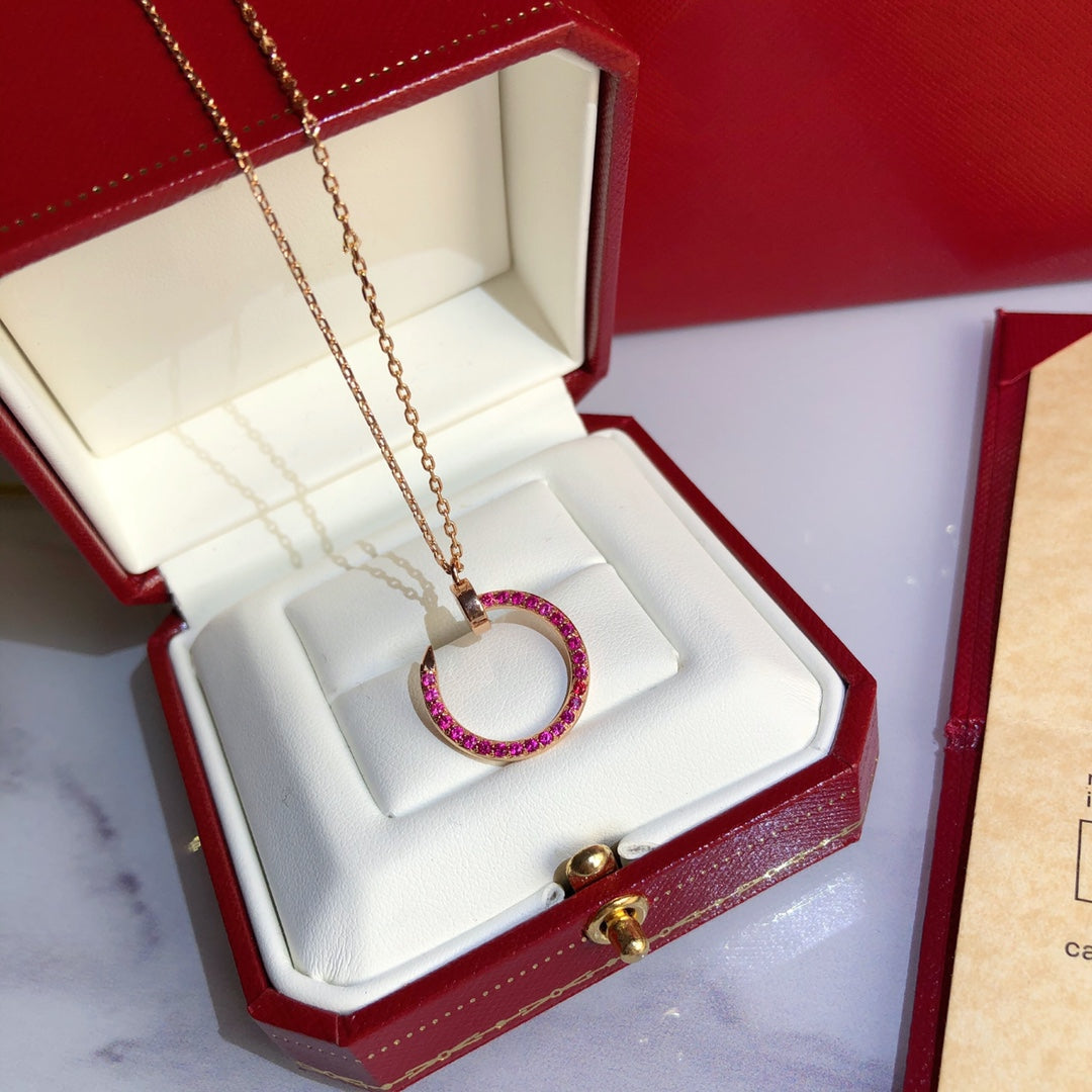 [Amore Jewelry]JUSTE NECKLACE GOLD RED DIAMONDS
