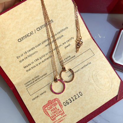 [Amore Jewelry]JUSTE NECKLACE GOLD RED DIAMONDS