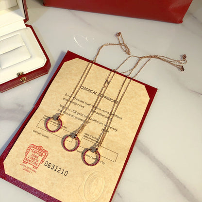 [Amore Jewelry]JUSTE NECKLACE RED FULL DIAMONDS