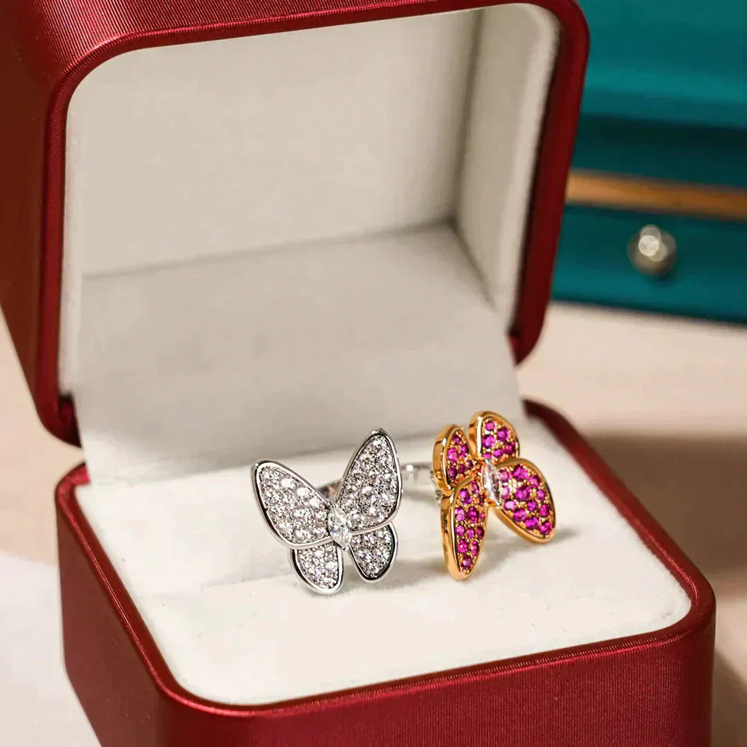 [Amore Jewelry]TWIN BUTTERFLY DIAMOND RING