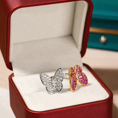 [Amore Jewelry]TWIN BUTTERFLY DIAMOND RING