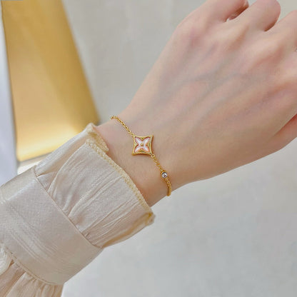 [Amore Jewelry]STAR 1 DIAMOND PINK GOLD BRACELET
