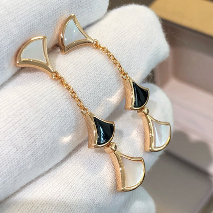 [Amore Jewelry]DREAM EARRINGS 3 MOTIFS ONYX MOP PINK GOLD