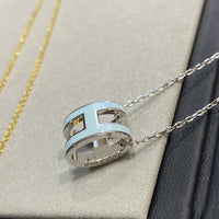 [Amore Jewelry]POP H LIGHT BLUE NECKLACE