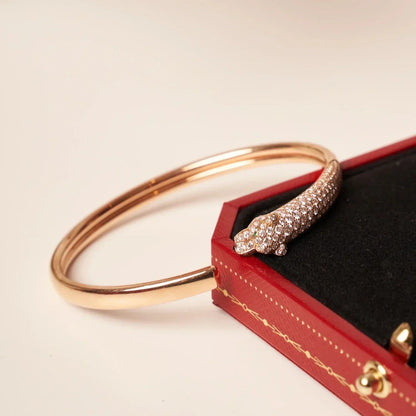 [Amore Jewelry]PANTHERE HALF DIAMOND OPEN BRACELET