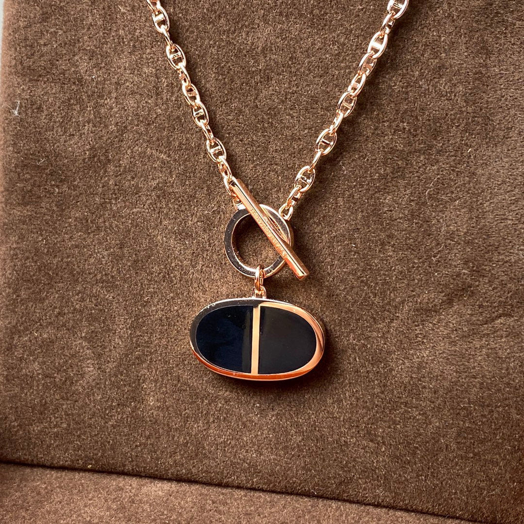 [Amore Jewelry]CHAINE VERSO BLACK CERAMIC NECKLACE