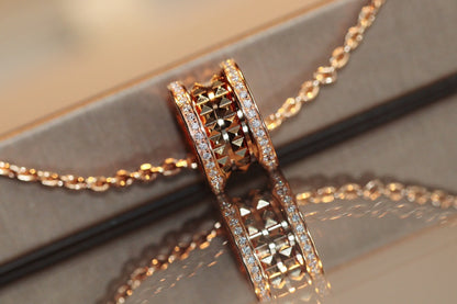 [Amore Jewelry]ZERO 1 ROCK PEDANT PINK GOLD NECKLACE