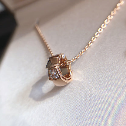 [Amore Jewelry]SERPENTI PEDANT DIAMOND PINK GOLD NECKLACE