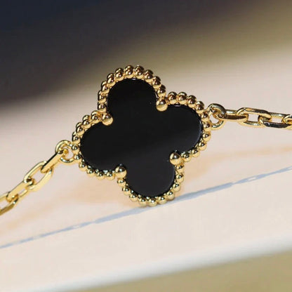 [Amore Jewelry]CLOVER 20 MOTIFS ONYX NECKLACE