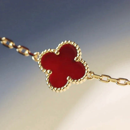 [Amore Jewelry]CLOVER 20 MOTIFS CARNELIAN NECKLACE