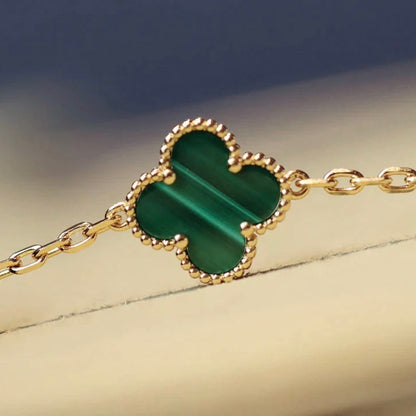 [Amore Jewelry]CLOVER 20 MOTIFS MALACHITE DIAMOND NECKLACE