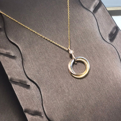 [Amore Jewelry]TRINITY SILVER GOLD PINK GOLD NECKLACE