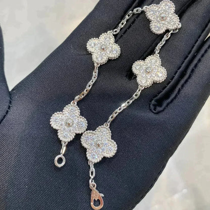 [Amore Jewelry] CLOVER 5 MOTIF FULL DIAMOND BRACELET COLLECTION