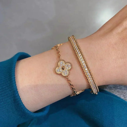 [Amore Jewelry] CLOVER 5 MOTIF FULL DIAMOND BRACELET COLLECTION