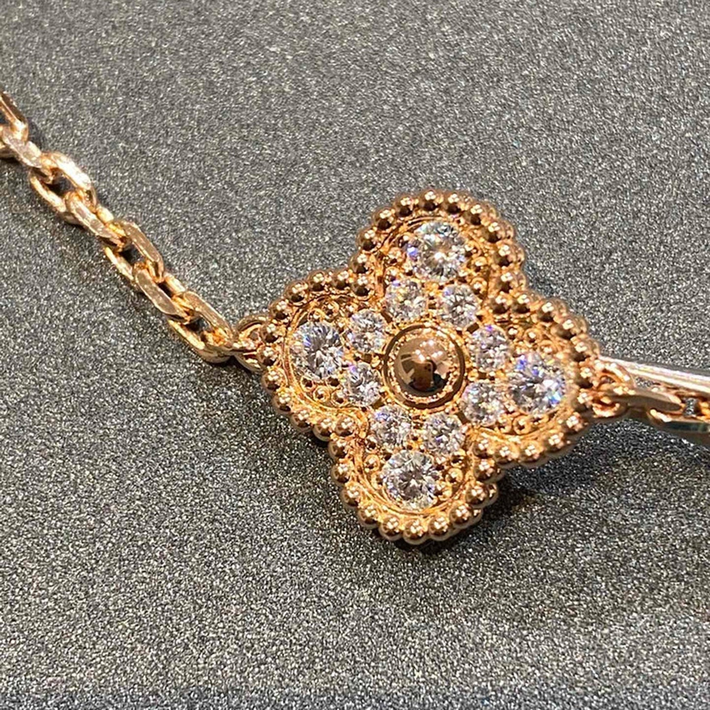 [Amore Jewelry]CLOVER 5 MOTIFS  FULL DIAMOND BRACELET