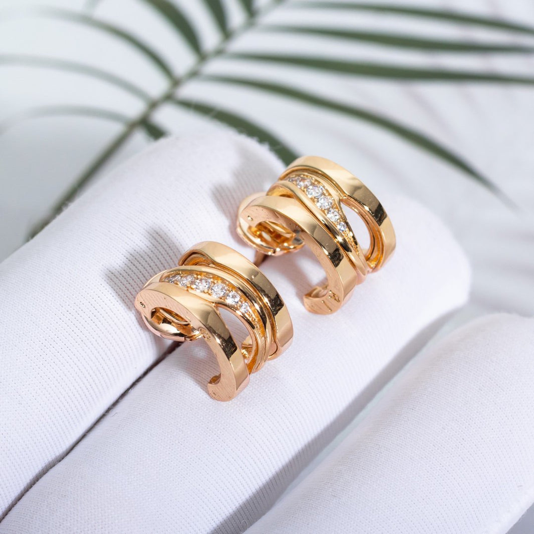 [Amore Jewelry]ZERO 1 PINK GOLD DIAMONDS EARRINGS