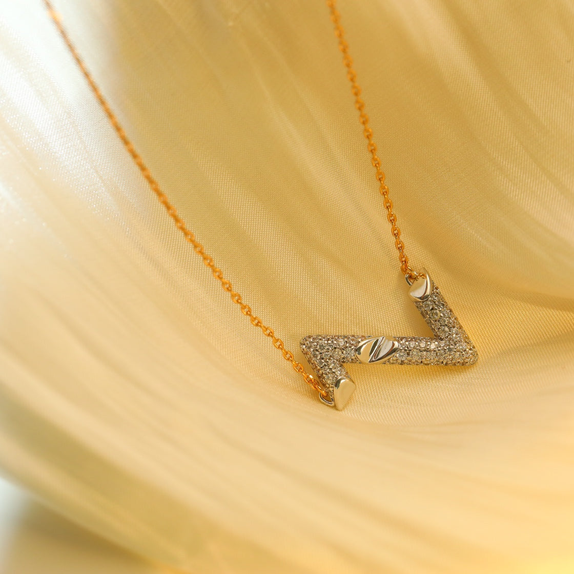 [Amore Jewelry]VOLT SILVER DIAMOND PEDANT NECKLACE
