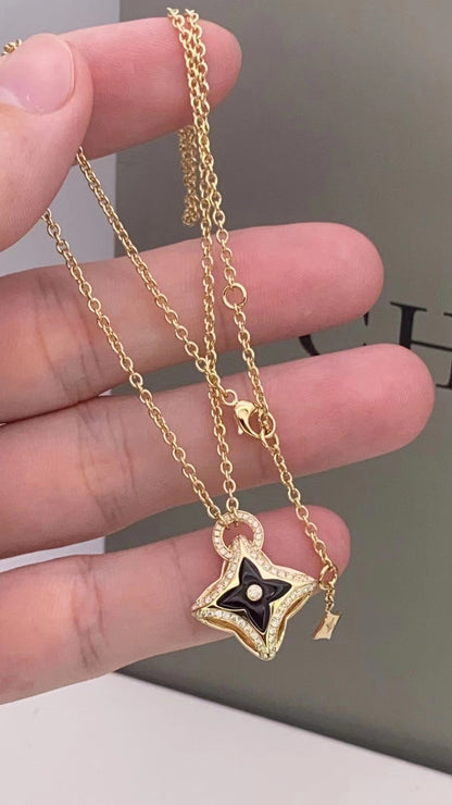 [Amore Jewelry]STAR PEDANT PINK GOLD DIAMOND NECKLACE
