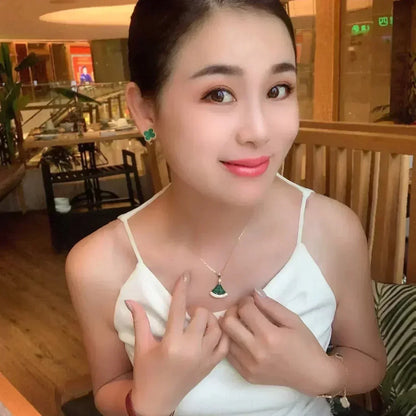 [Amore Jewelry]CLOVER MEDIUM 1 MOTIFS MALACHITE  EARRINGS