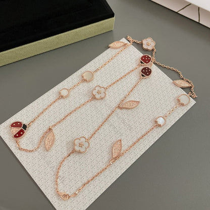 [Amore Jewelry]LUCKY SPRING 15 MOTIFS ROSE GOLD NECKLACE