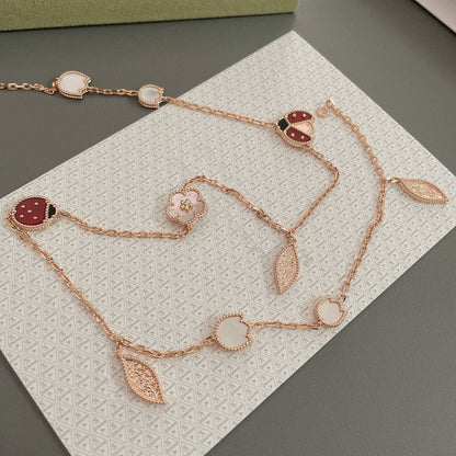 [Amore Jewelry]LUCKY SPRING 15 MOTIFS ROSE GOLD NECKLACE