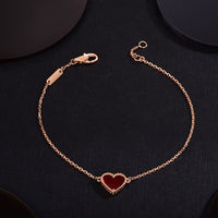 [Amore Jewelry]HEART CARNELIAN PINK GOLD BRACELET