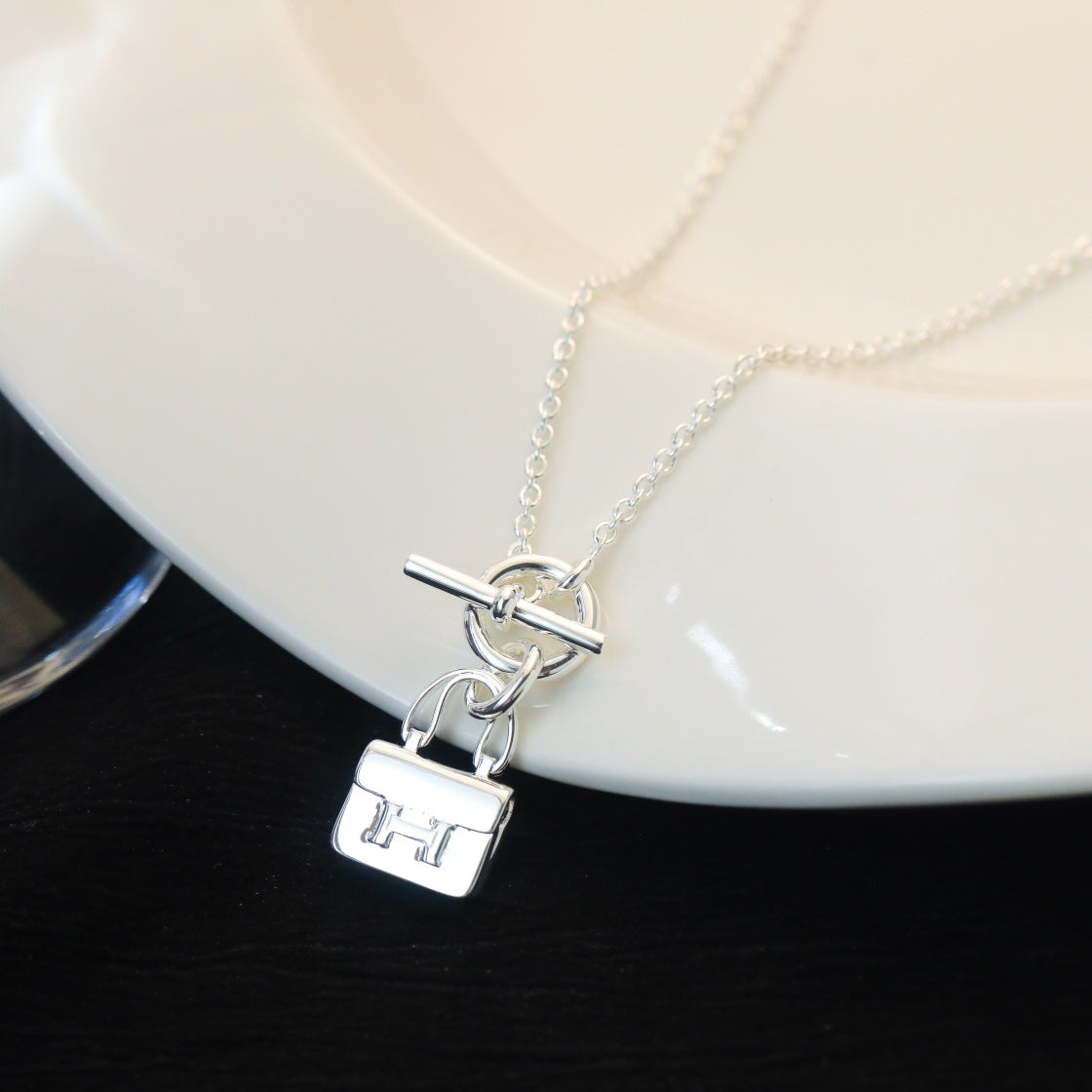 [Amore Jewelry]POP H PEDANT SILVER NECKLACE