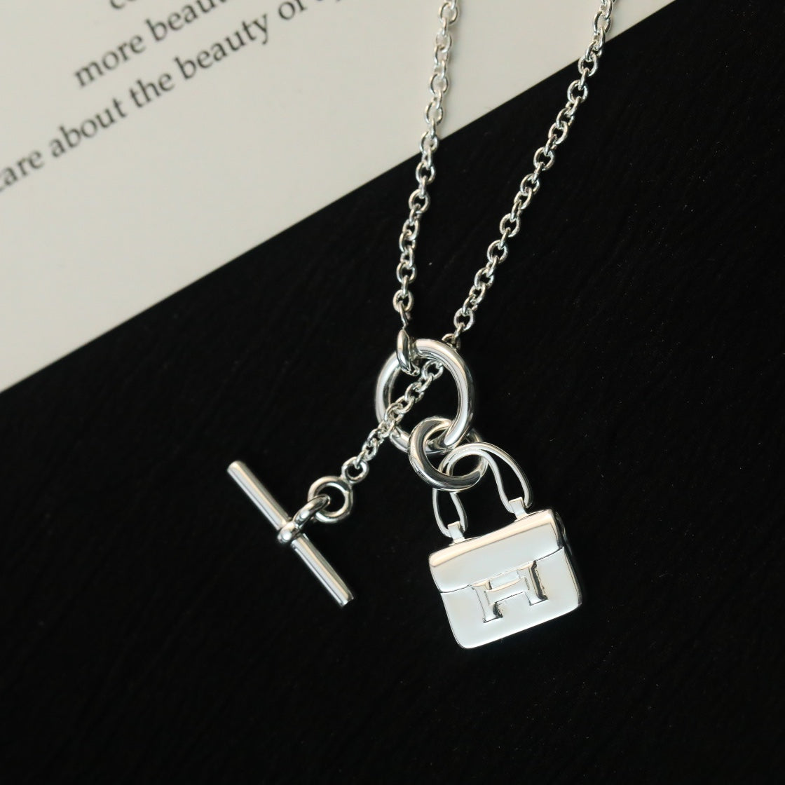 [Amore Jewelry]POP H PEDANT SILVER NECKLACE