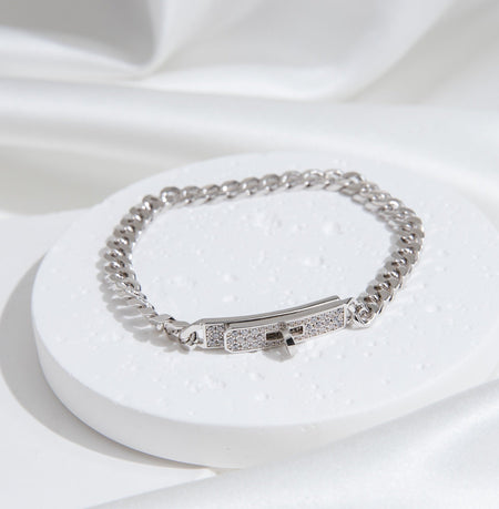 [Amore Jewelry]KELLY CHAIN SILVER DIAMOND BRACELET