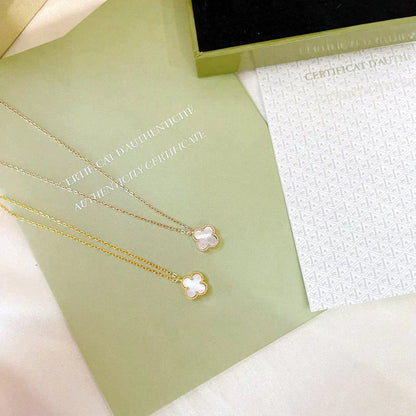 [Amore Jewelry]CLOVER MINI 9.5MM WHITE MOTHER-OF-PEARL NECKLACE