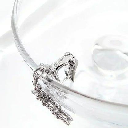 [Amore Jewelry]CLOVER 2 MOTIFS  DIAMOND ONYX EARRINGS SILVER