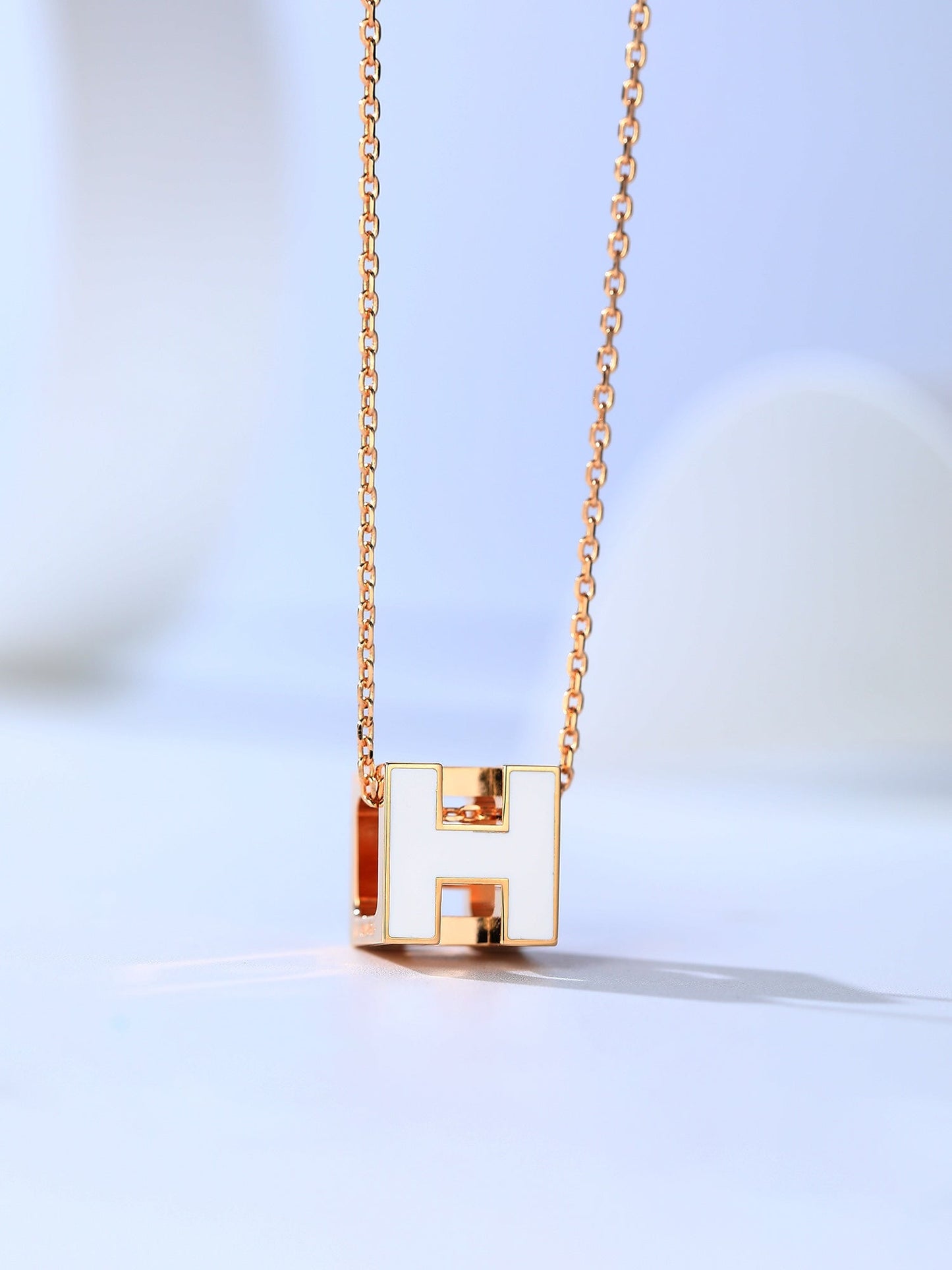 [Amore Jewelry]H CAGE PINK GOLD NECKLACE