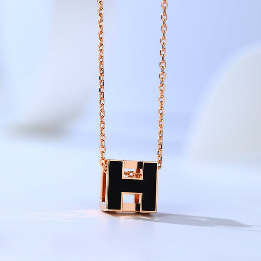 [Amore Jewelry]H CAGE PINK GOLD NECKLACE