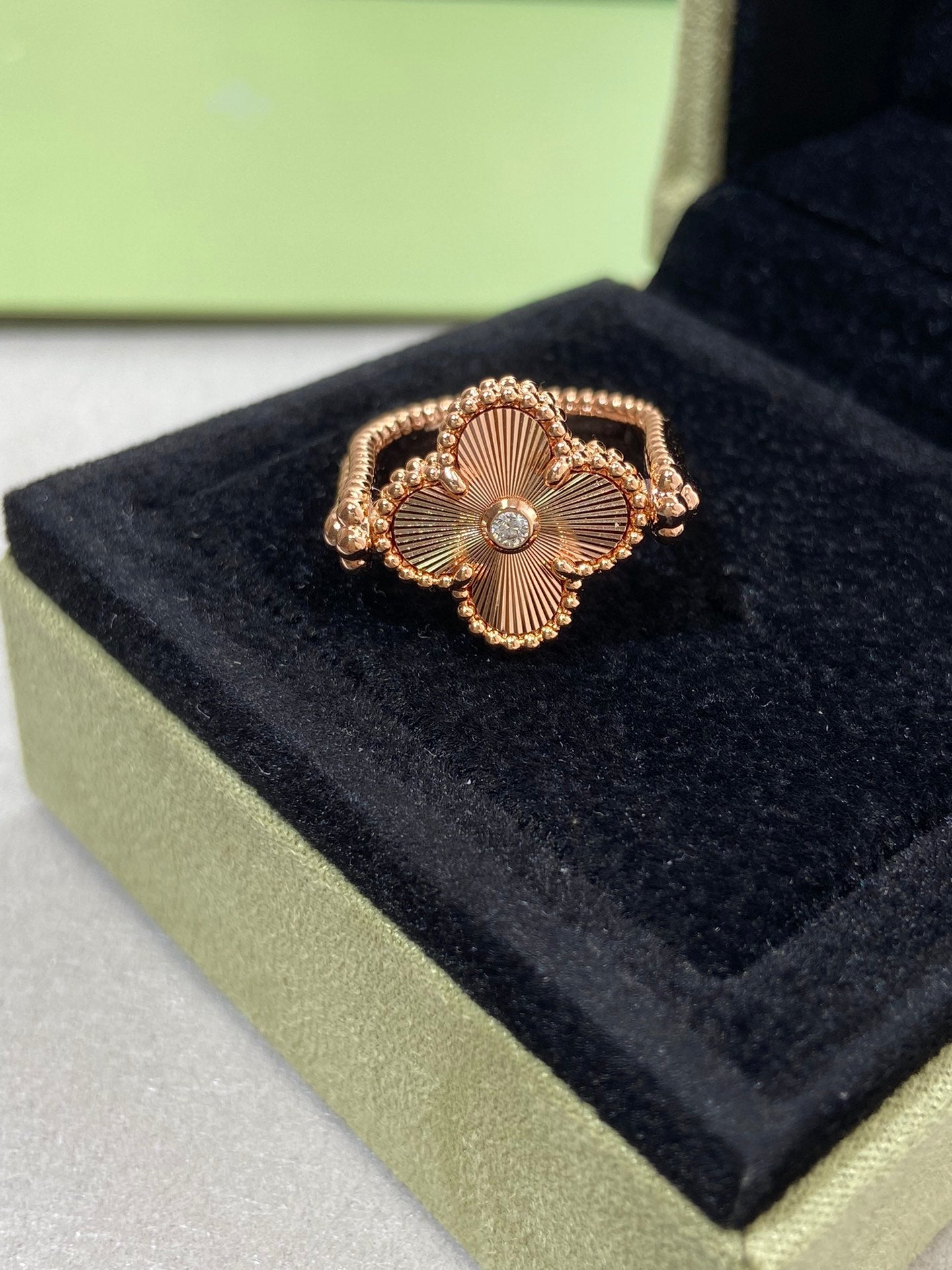 [Amore Jewelry]CLOVER RIVERSIBLE ROSE GOLD RING