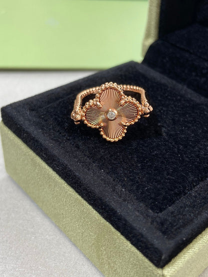 [Amore Jewelry]CLOVER RIVERSIBLE PINK GOLD RING