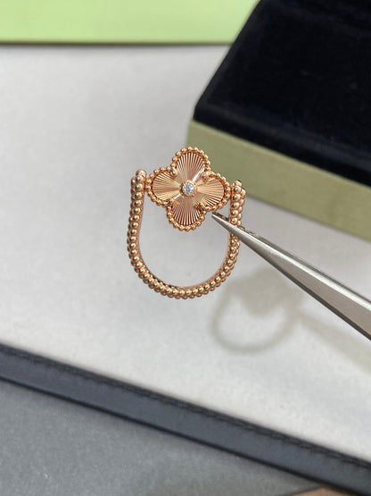 [Amore Jewelry]CLOVER RIVERSIBLE PINK GOLD RING