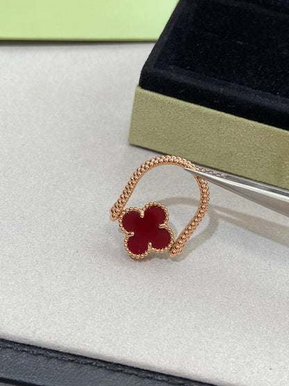 [Amore Jewelry]CLOVER RIVERSIBLE PINK GOLD RING