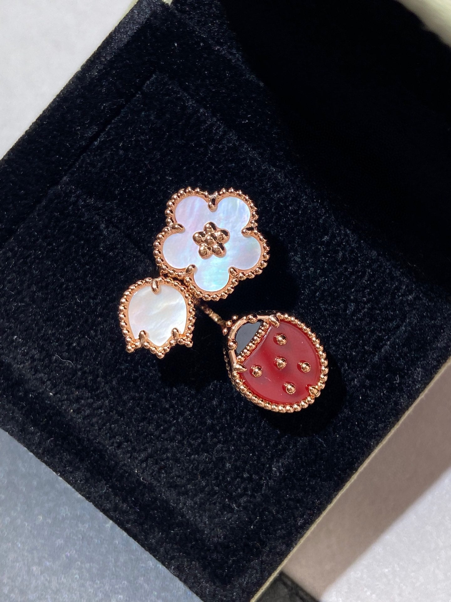 [Amore Jewelry]LUCKY 3 MOTIF ROSE GOLD RING
