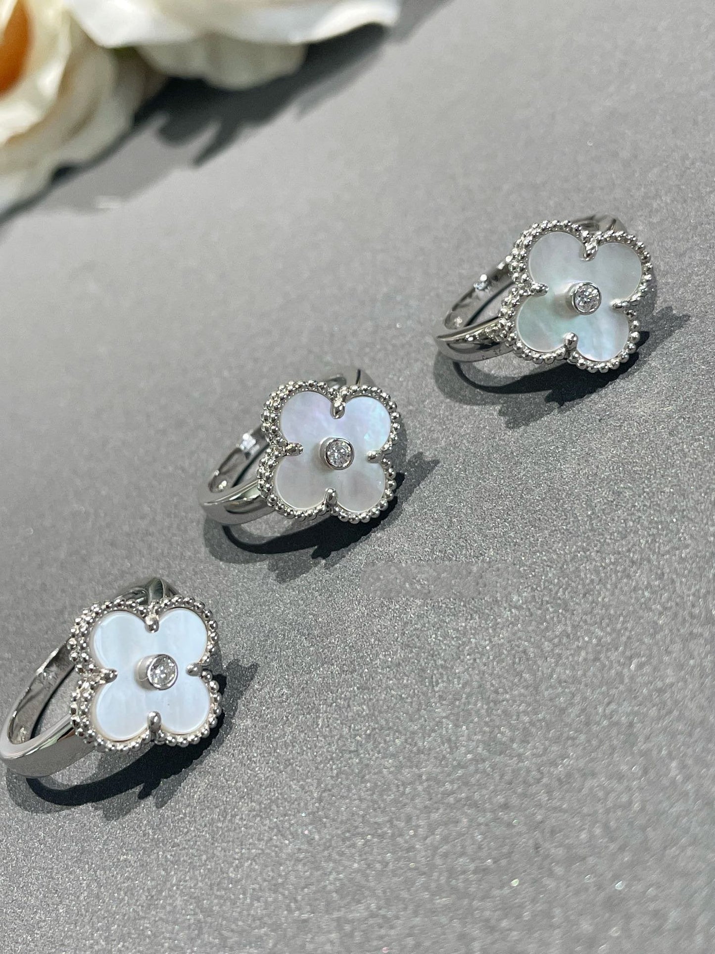 [Amore Jewelry]CLOVER SILVER MOP DIAMOND RING