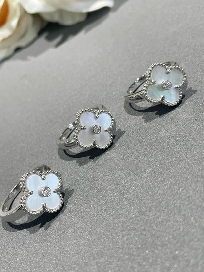 [Amore Jewelry]CLOVER SILVER MOP DIAMOND RING